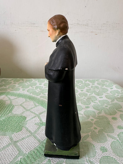 Religion Plaster Statue ~ Saint John Of Bosco ~ Collectible Religious Statuary