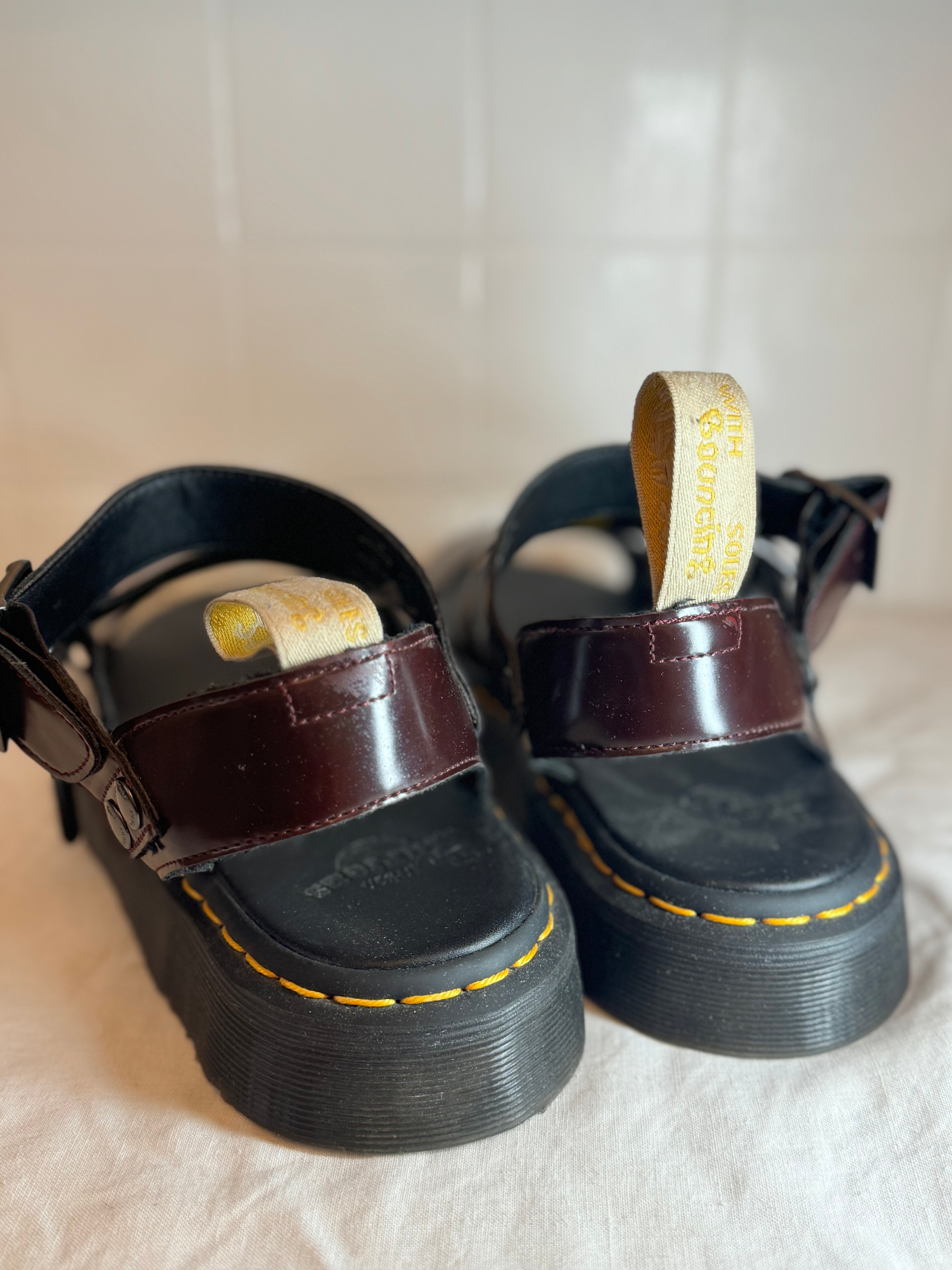 Dr Martens GRYPHON Vegan Leather Sandals Burgundy UK 11