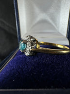 Antique 18ct Yellow Gold and Platinum Topaz Diamond Ring