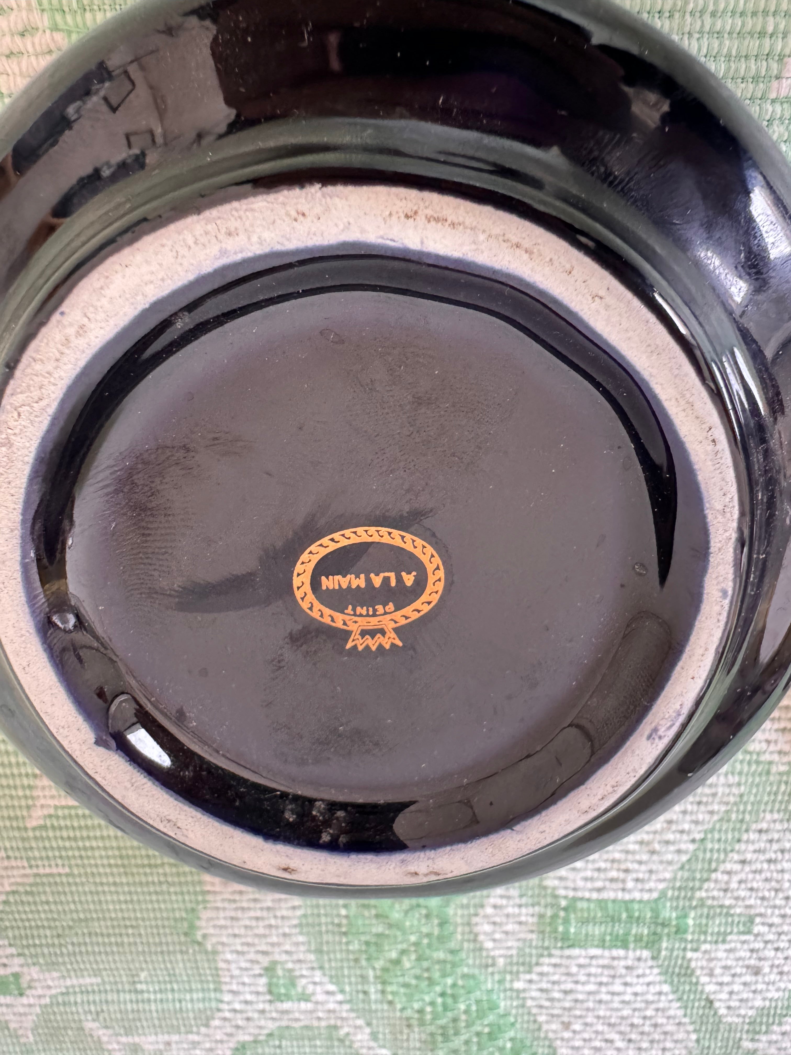 A la Main Peit Italian vintage blue ceramic porcelain - shows slight chips