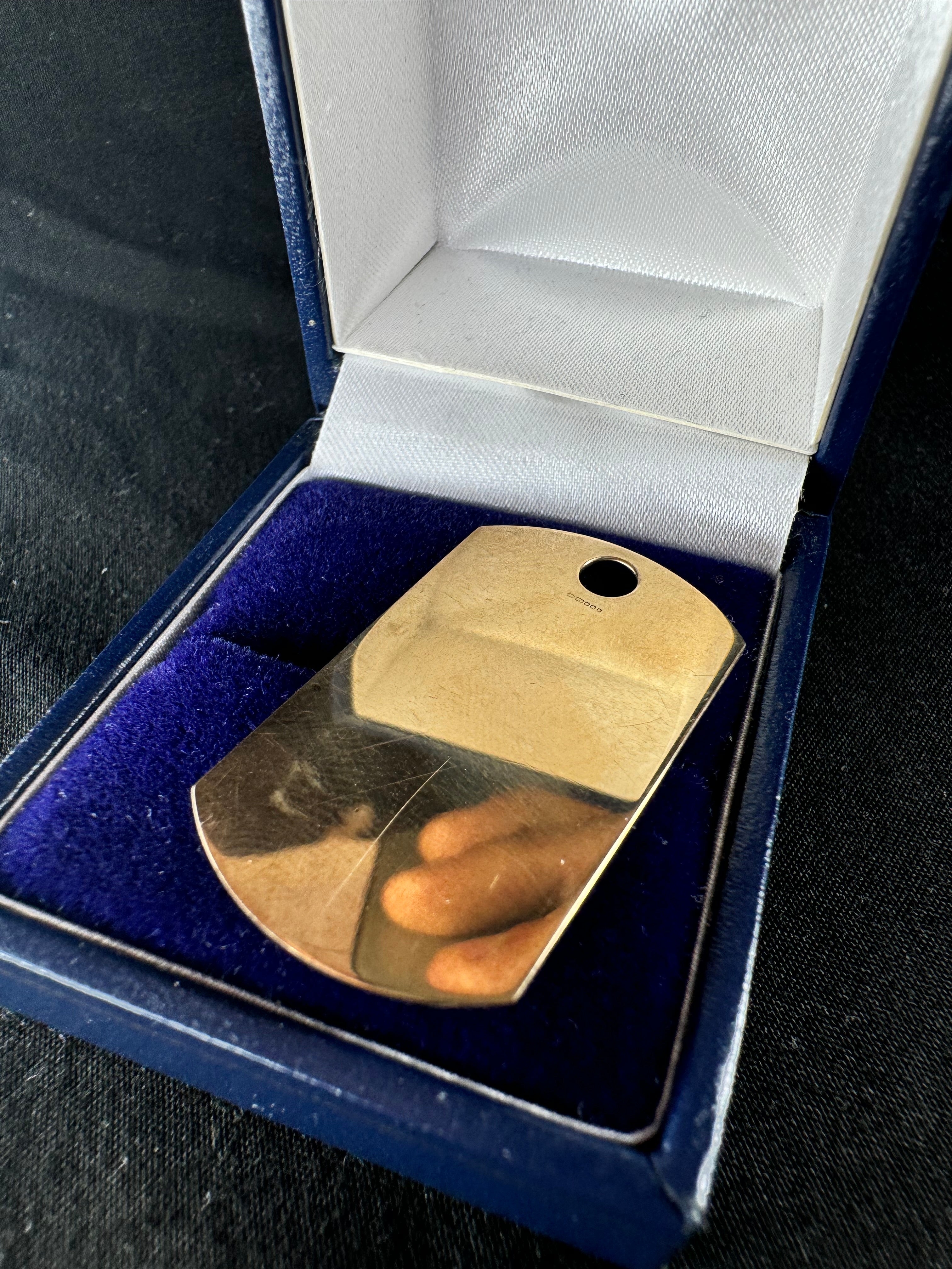 9ct Yellow Gold Dog Tag