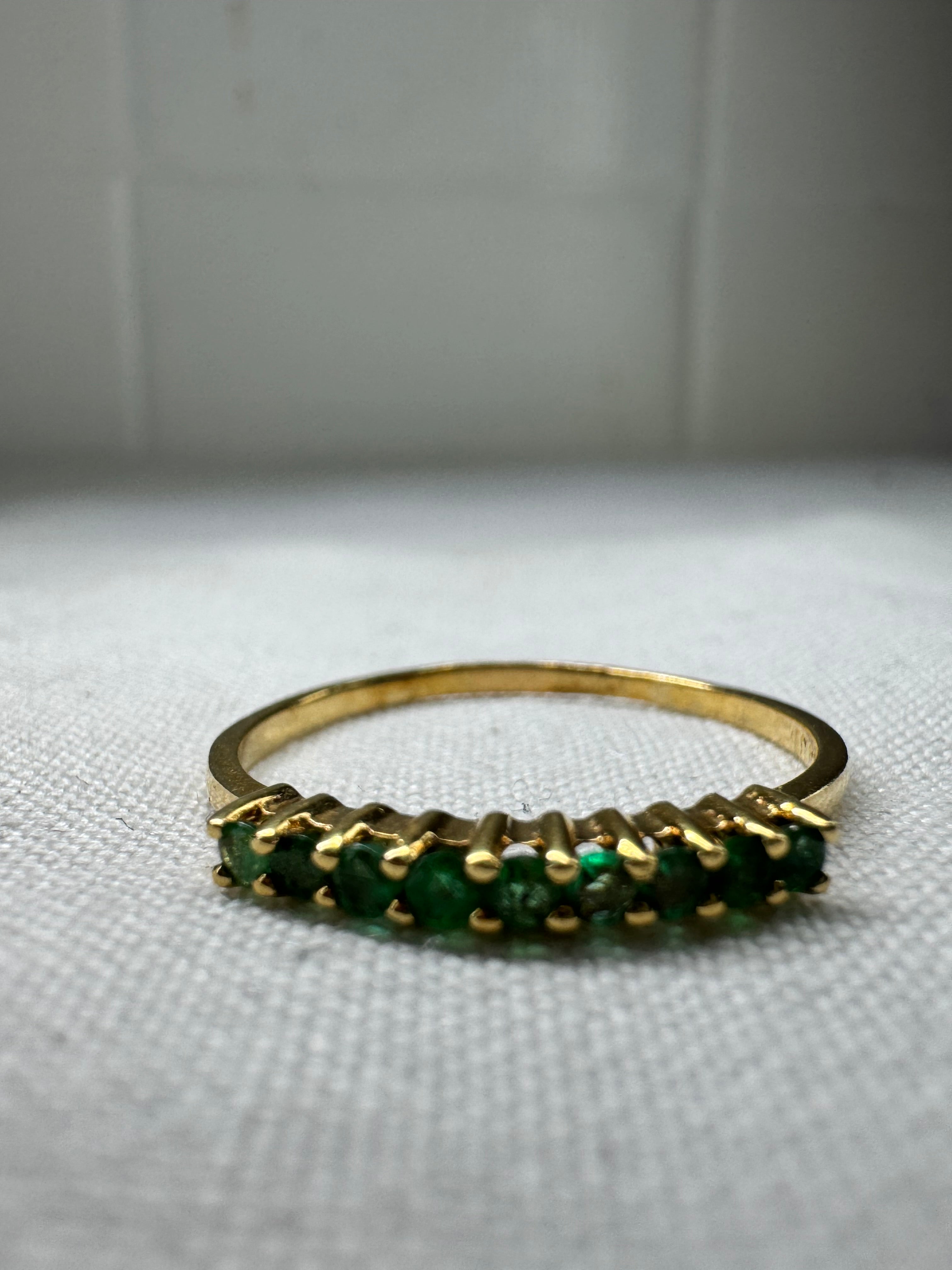18ct Yellow Gold Emerald Eternity Ring