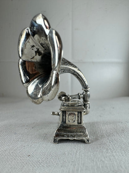 Vintage Italian Medusa Oro Sterling Silver 925 Gramophone