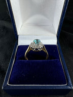 Antique 18ct Yellow Gold and Platinum Topaz Diamond Ring