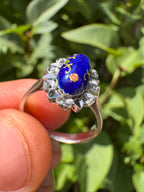 Antique 18ct Enamel White Gold Ring