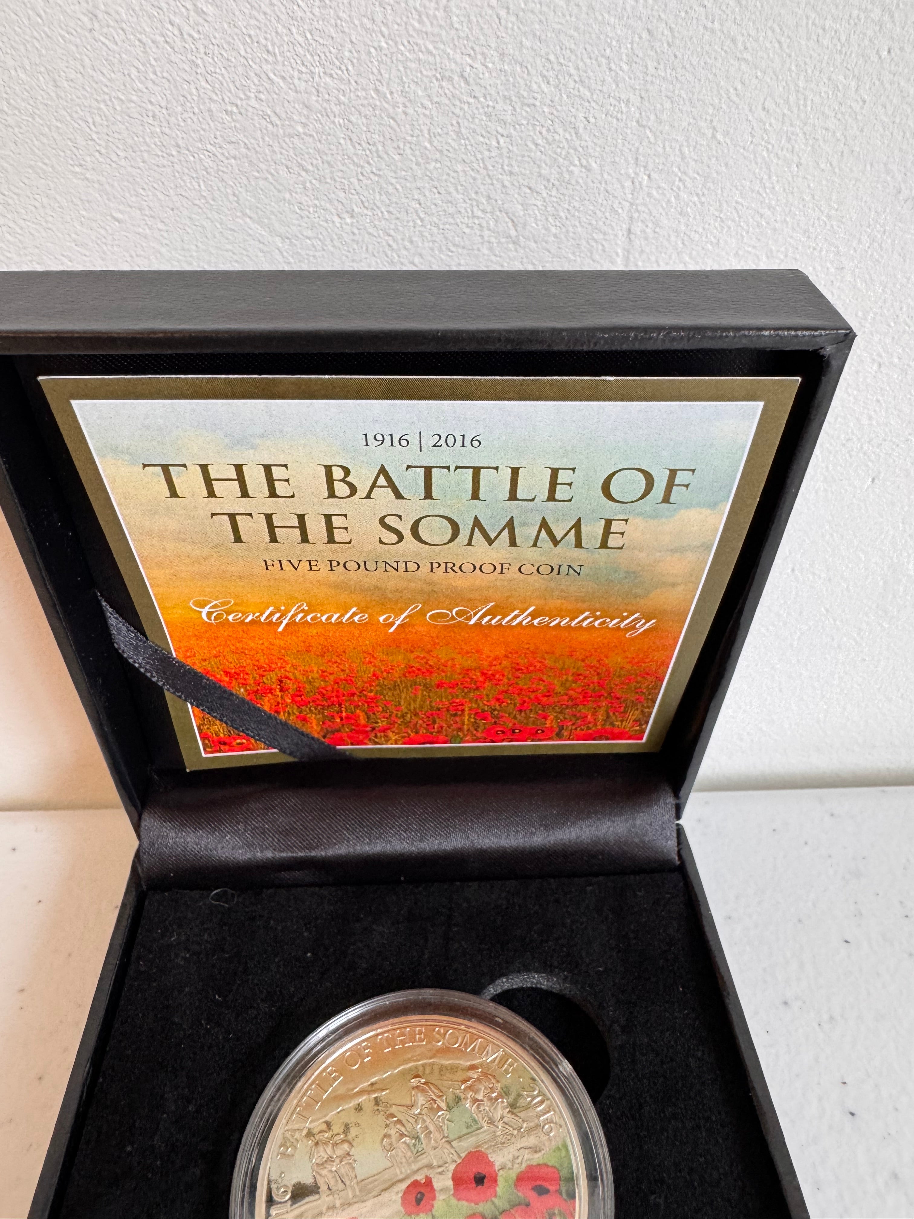 Lot 29: THE BATTLE OF THE SOMME
FIVE POUND PROOF COIN
Certificate of Authenticity (Estimate £25-40)