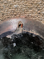 Hand made Man and horse on cart clay decorations signed