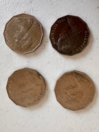 Lot 52: Australia 50 cents old coins x 4 (Estimate £5)