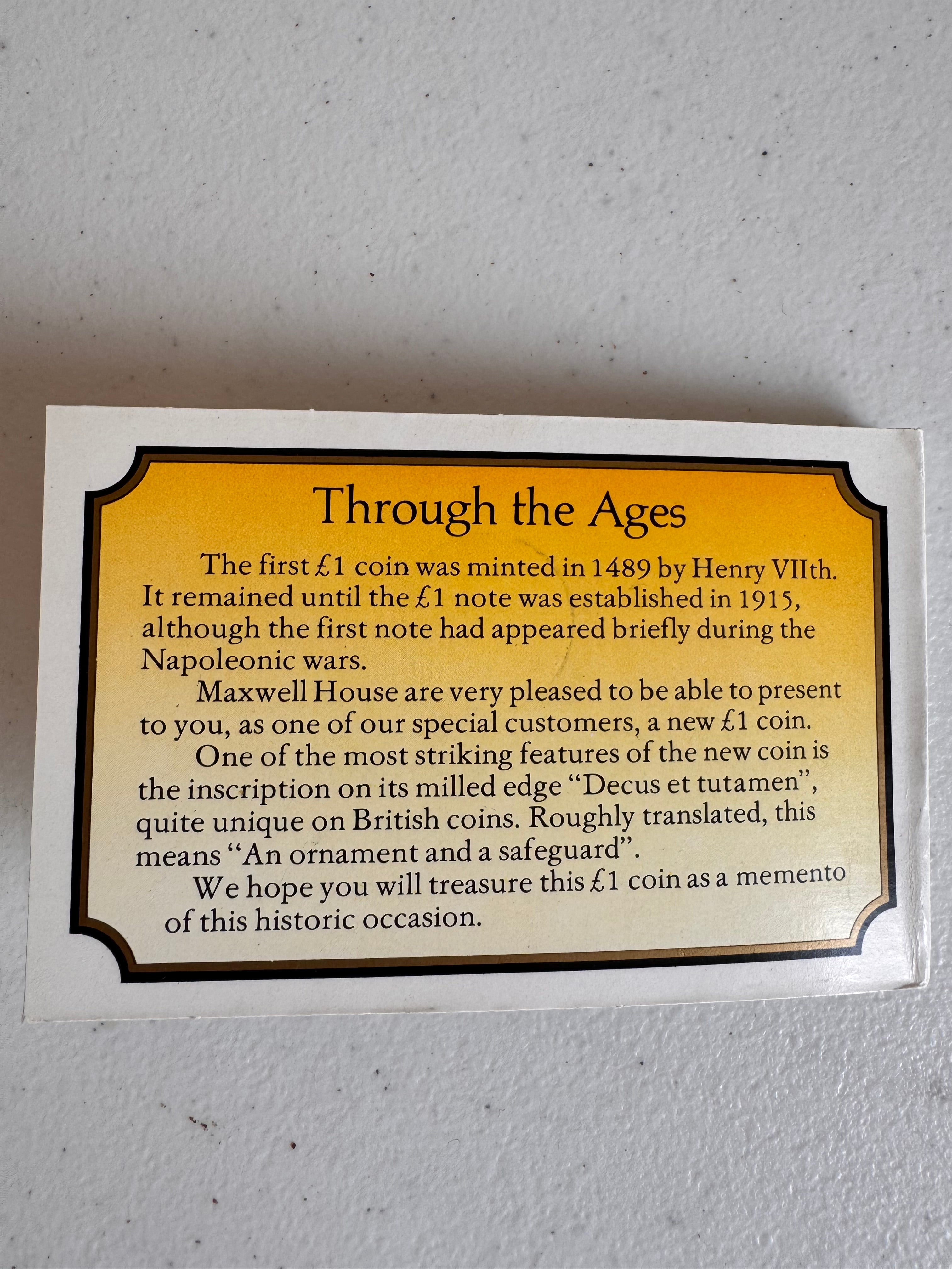 Lot 28: 1983 £1 New Coin (Estimate £5)