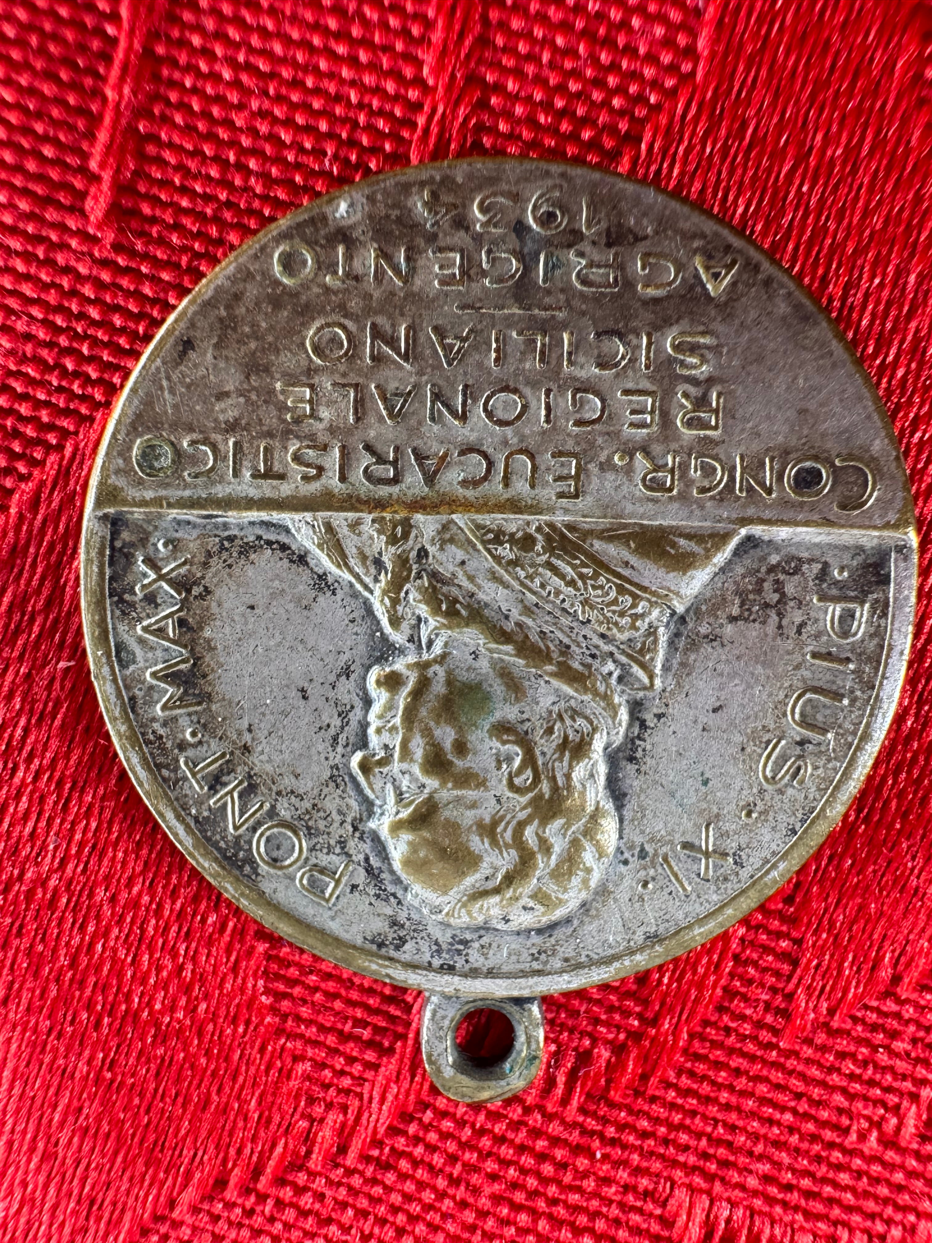 Italian 1934 PIUS XI PONT.MAX Pendant medal