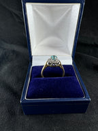 Antique 18ct Yellow Gold and Platinum Topaz Diamond Ring