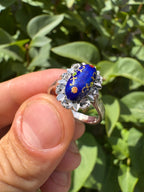 Antique 18ct Enamel White Gold Ring