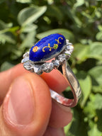 Antique 18ct Enamel White Gold Ring