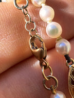 Freshwater Pearl 9ct Gold Necklace & 9ct Gold Freshwater Pearl matching Bracelet