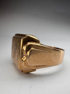 9ct Square Art Deco Style Yellow Gold Signet Ring