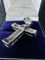 9ct White Gold Cubic Zirconia Cross