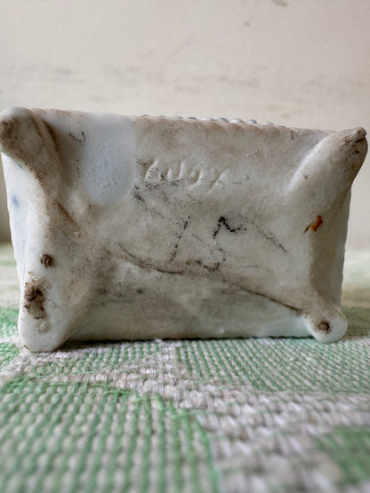 Miniature Italian  ceramic basket - shows repair to base