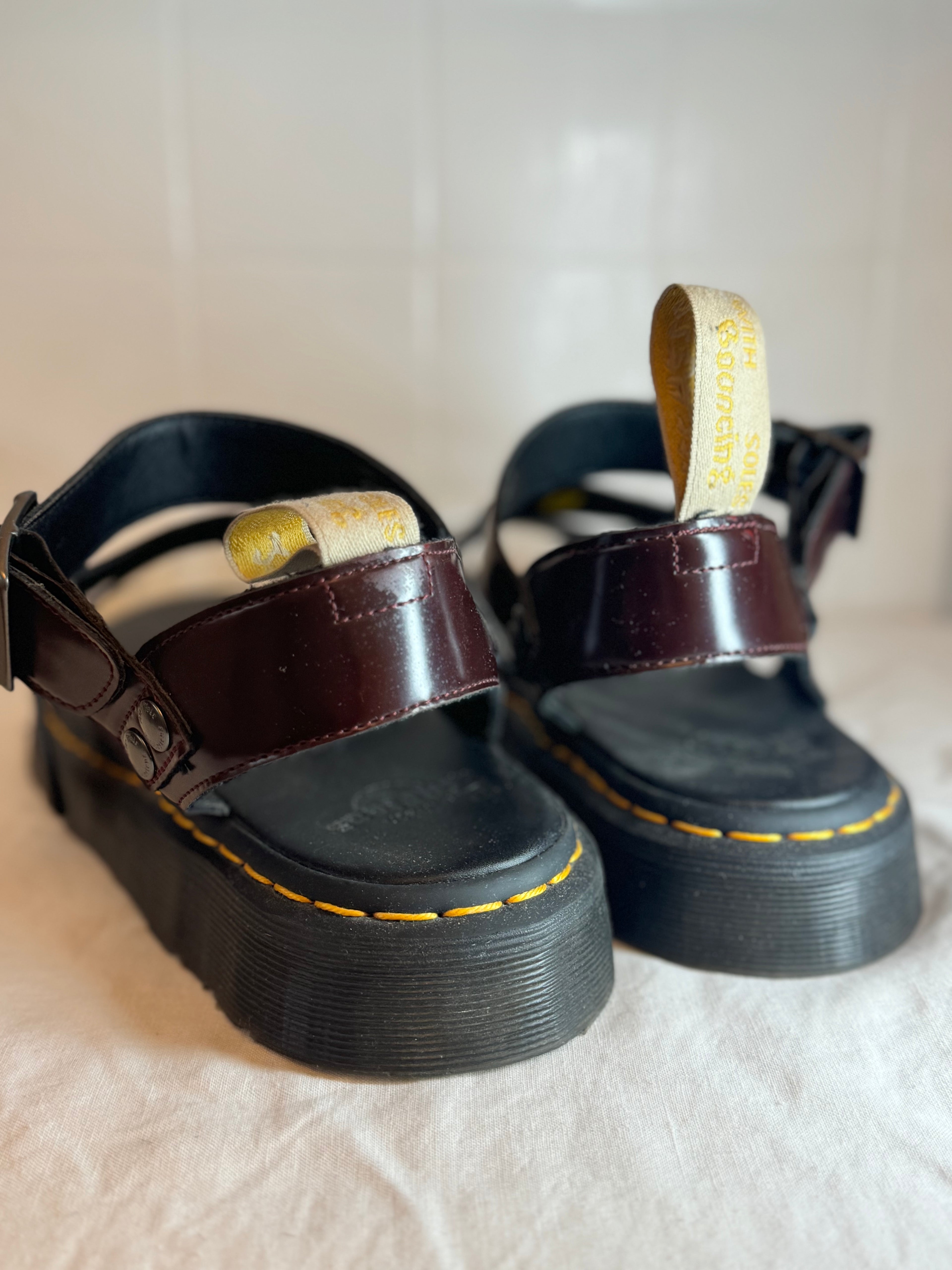 Dr Martens GRYPHON Vegan Leather Sandals Burgundy UK 11