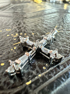 9ct White Gold Cubic Zirconia Cross Pendant