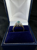 Antique 18ct Yellow Gold and Platinum Topaz Diamond Ring