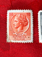 5 and 10 lira Italian stamps