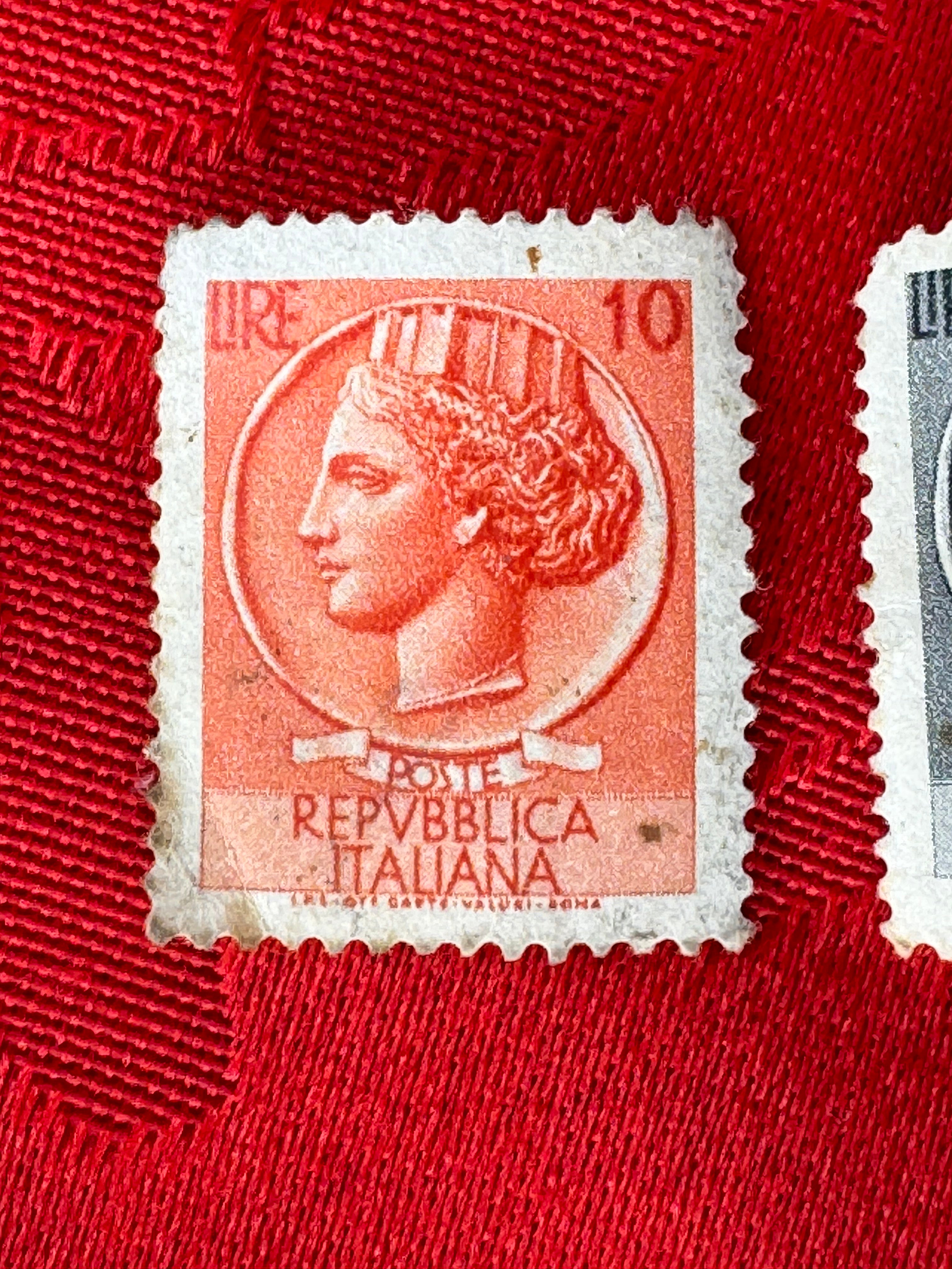 5 and 10 lira Italian stamps