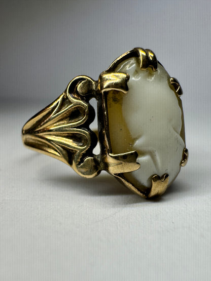 Vintage 9ct Yellow Gold Cameo Ring