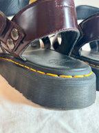 Dr Martens GRYPHON Vegan Leather Sandals Burgundy UK 11