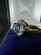 Antique 18ct Yellow Gold and Platinum Topaz Diamond Ring
