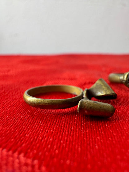 Two brass vintage Italian rings