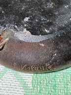 Hand made Man and horse on cart clay decorations signed