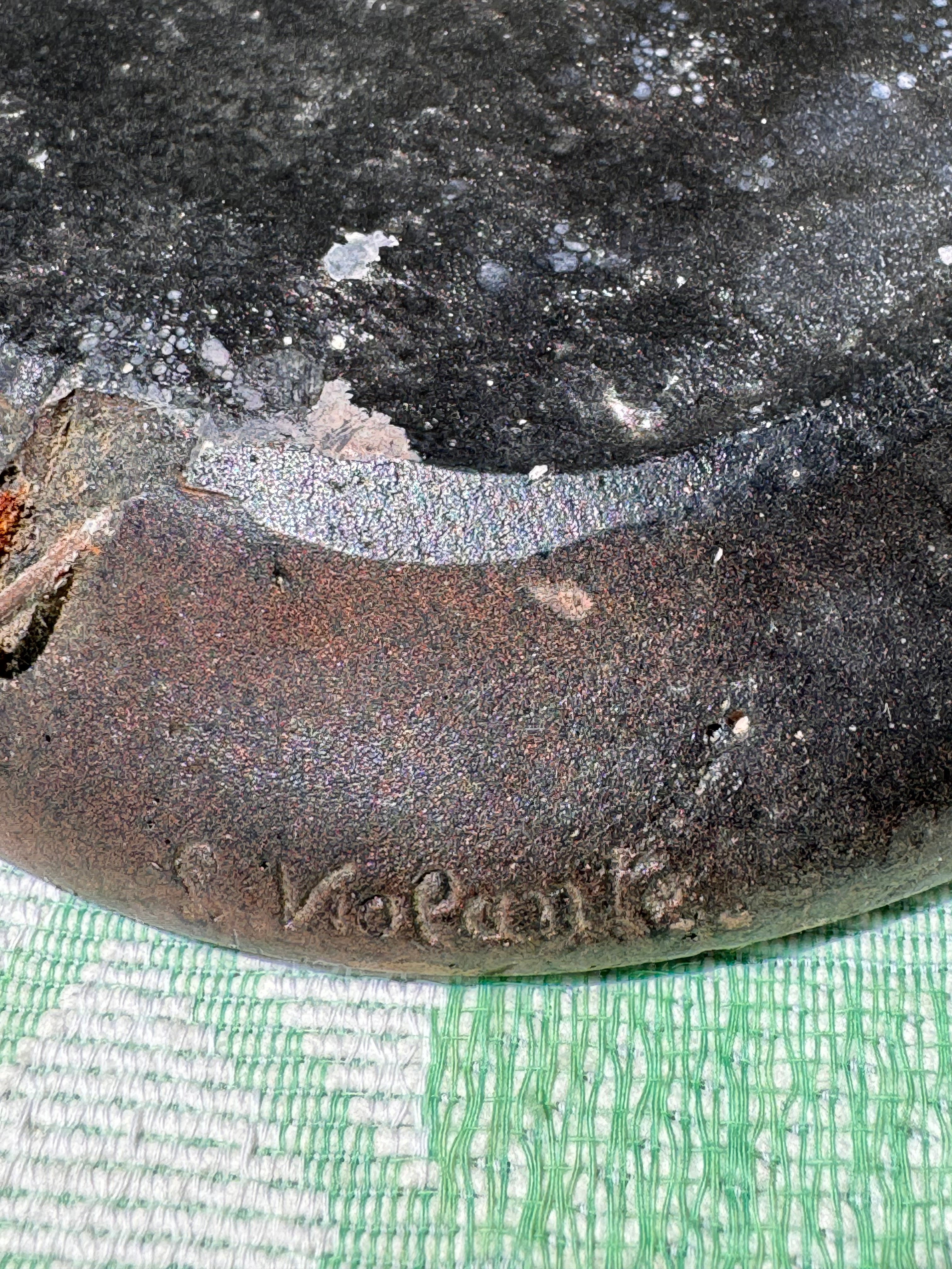 Hand made Man and horse on cart clay decorations signed