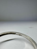 9ct Wavey White Gold Blue and White Gem Ring