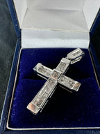 9ct White Gold Cubic Zirconia Cross