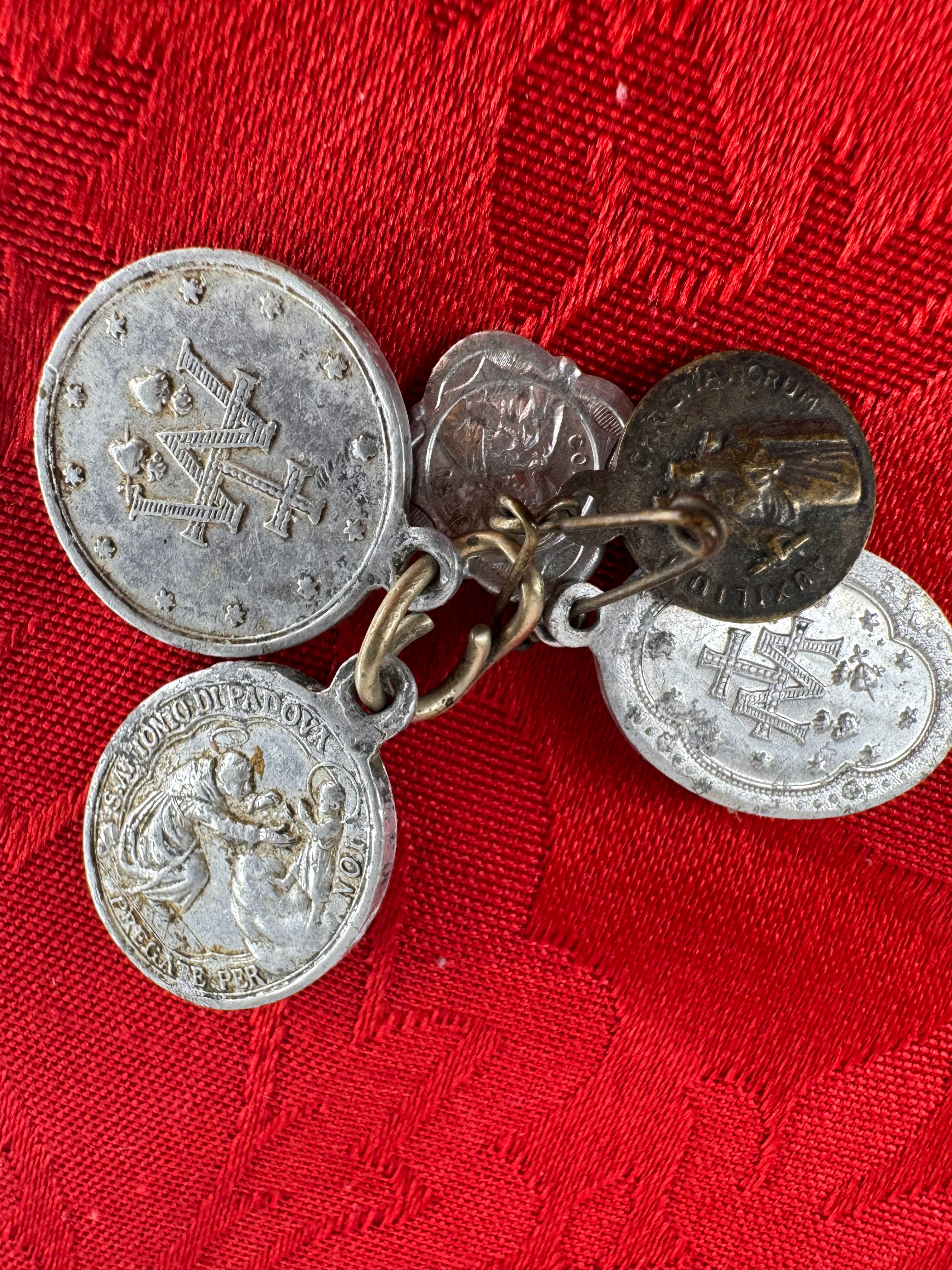 Five vintage religious Italian  pendants