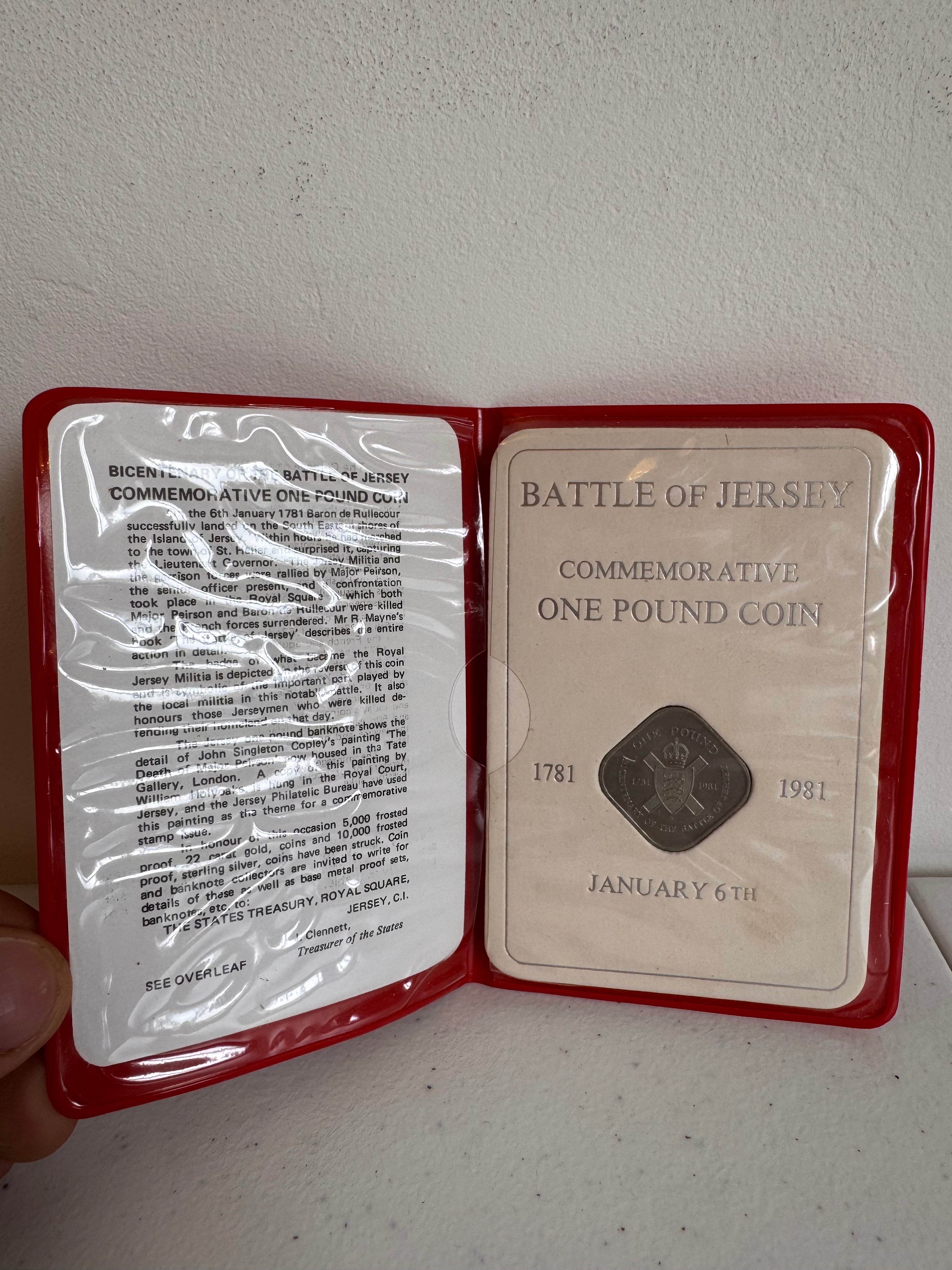 Lot 22: £1 coin Battle of Jersey (Estimate £5)