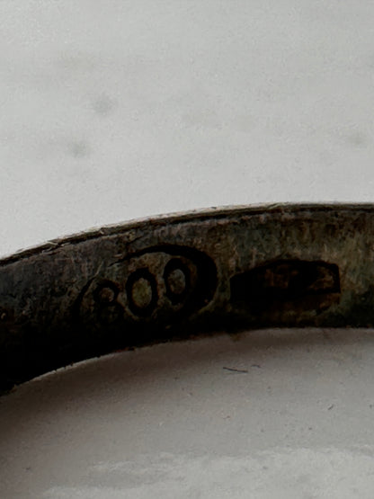 Vintage Solid Silver Italian Wedding Band 800
