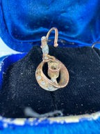 1920/30s Women’s Earrings 12K Rose Gold Pearls and Ruby - shows damage