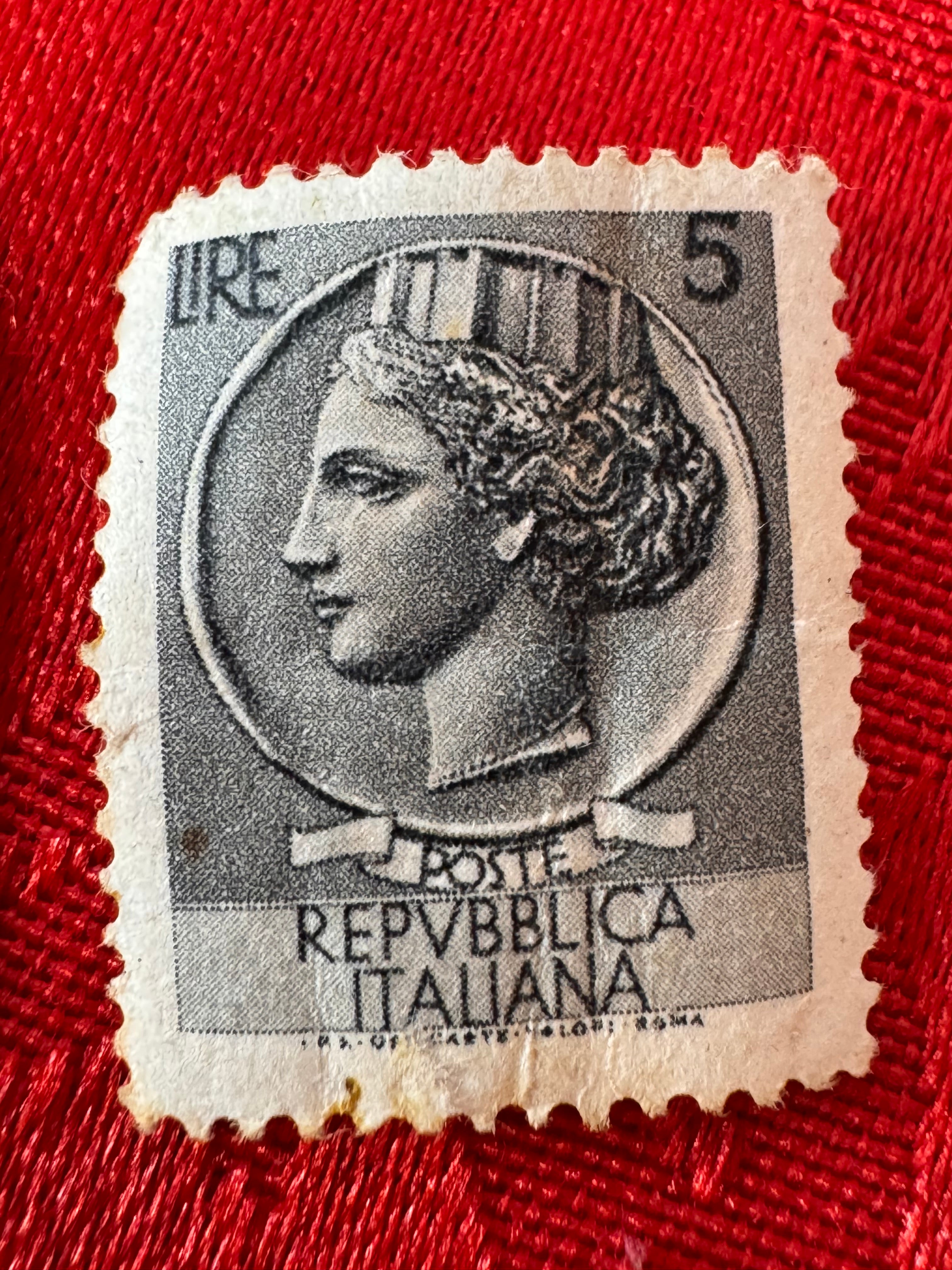 5 and 10 lira Italian stamps