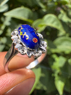Antique 18ct Enamel White Gold Ring