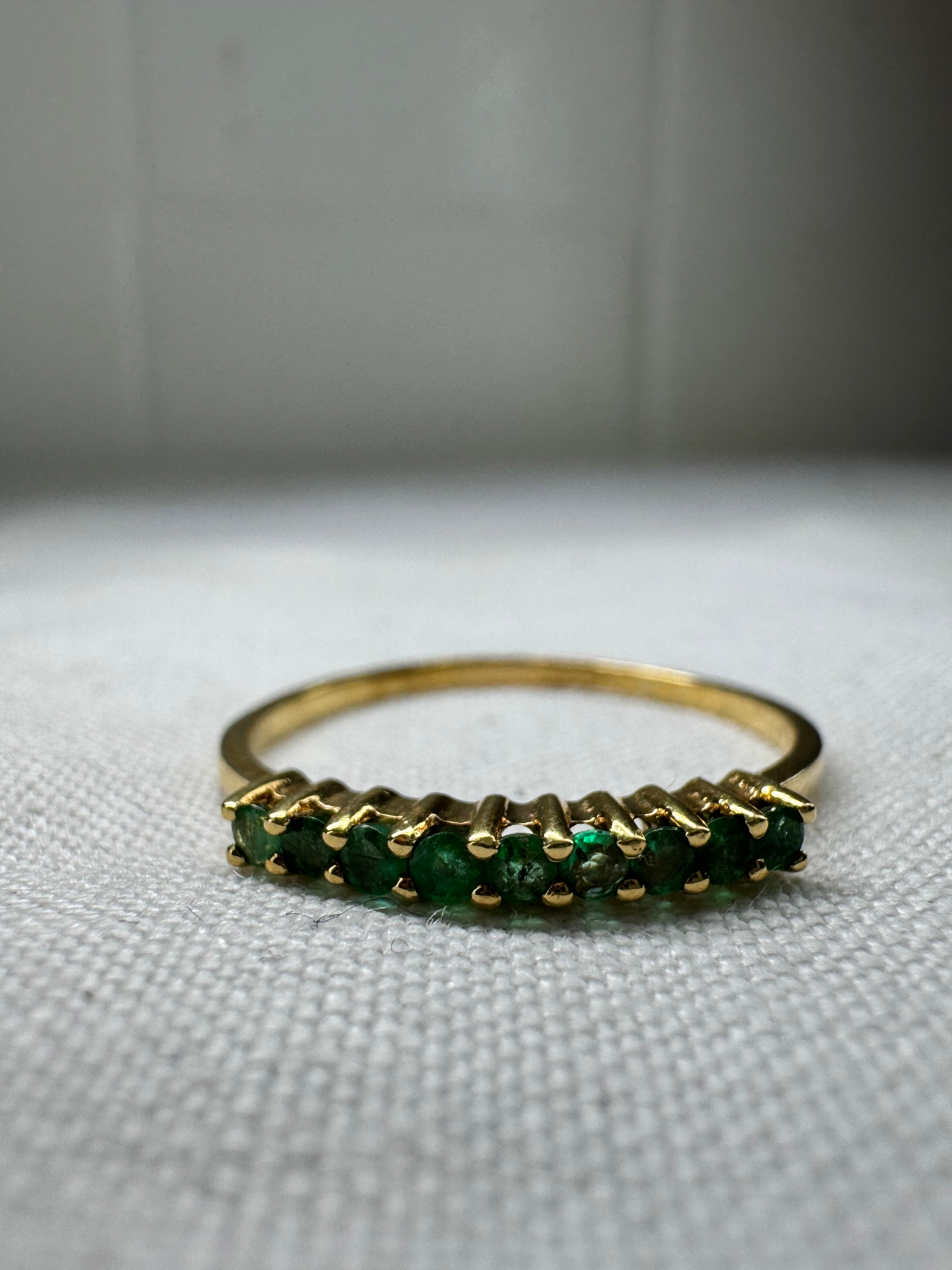 18ct Yellow Gold Emerald Eternity Ring