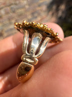18ct Cheridot Broach on 9ct Ring
