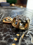 9ct Yellow Gold Cubic Zirconia (7 stone) Flower Pendant