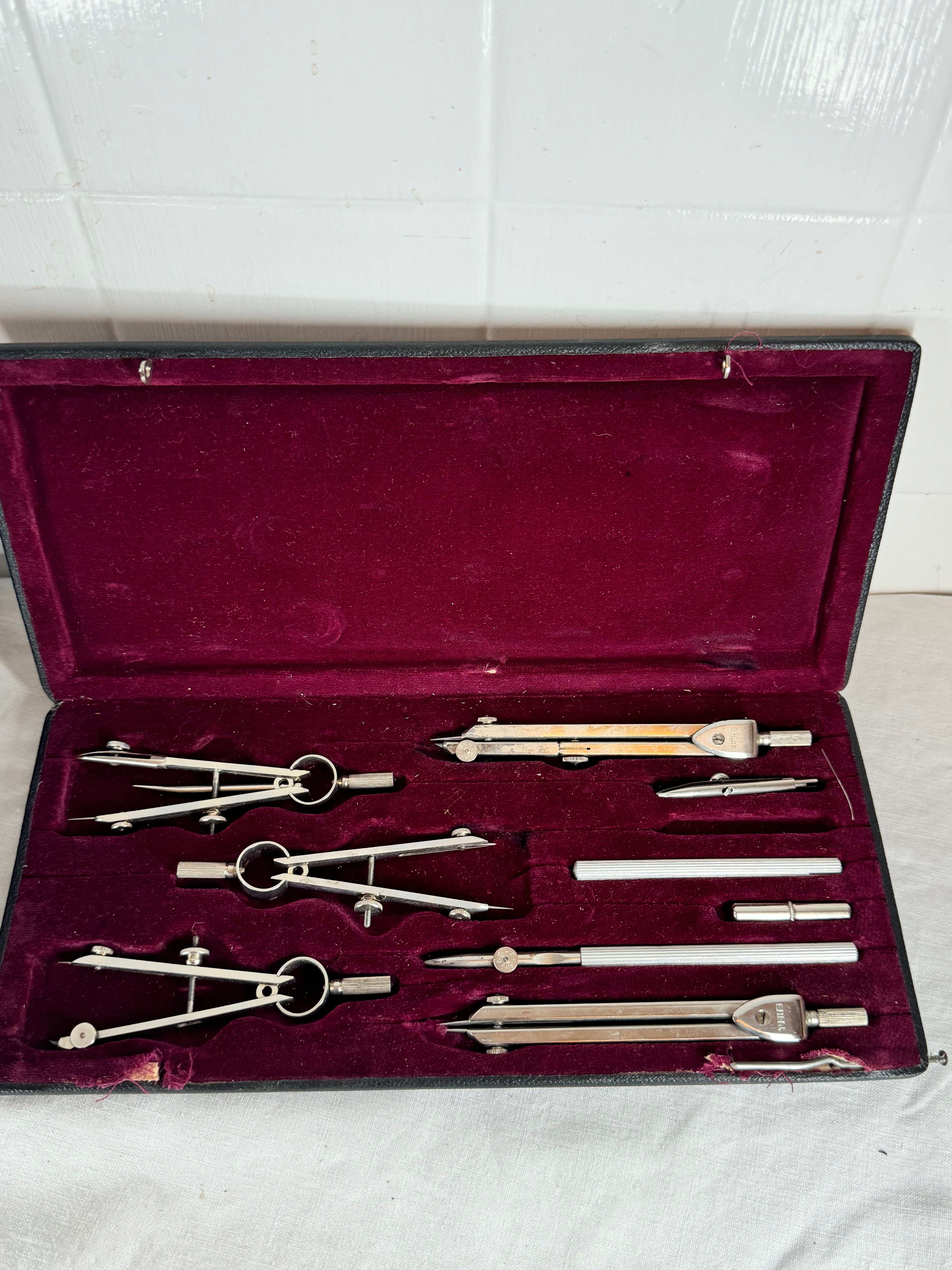 Antique Drafting Compass Technical Drawing Instrument Sets JAKAR , RIEFLER , JAYWESS