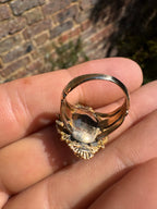 18ct Cheridot Broach on 9ct Ring