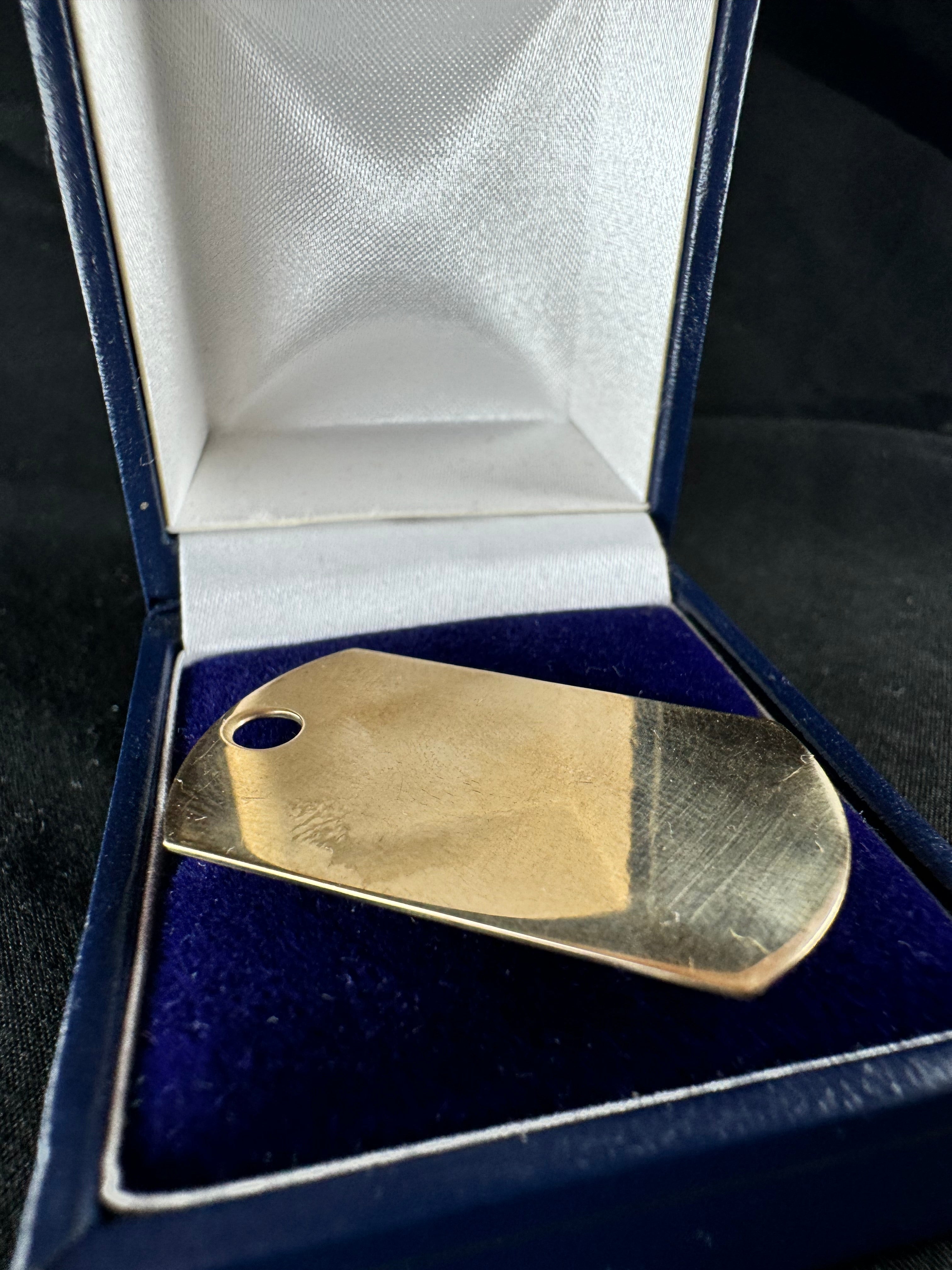 9ct Yellow Gold Dog Tag