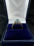 Antique 18ct Yellow Gold and Platinum Topaz Diamond Ring