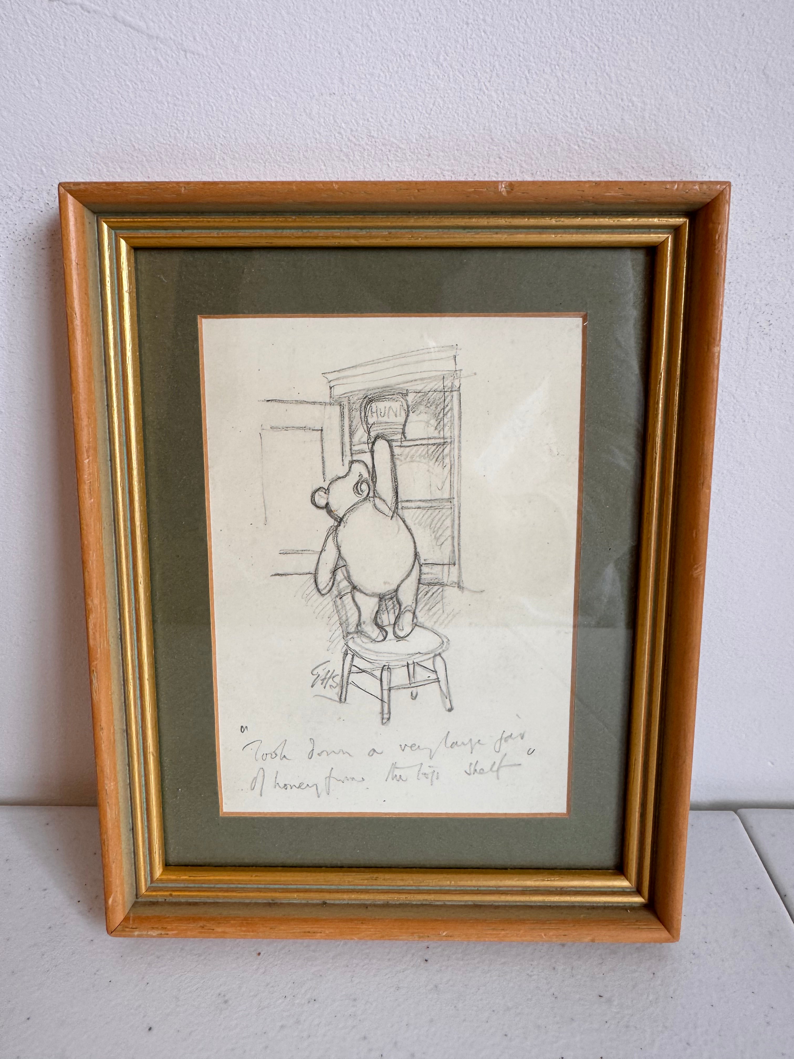Lot 41: Winnie the Pooh sketch  (Estimate £20-30)