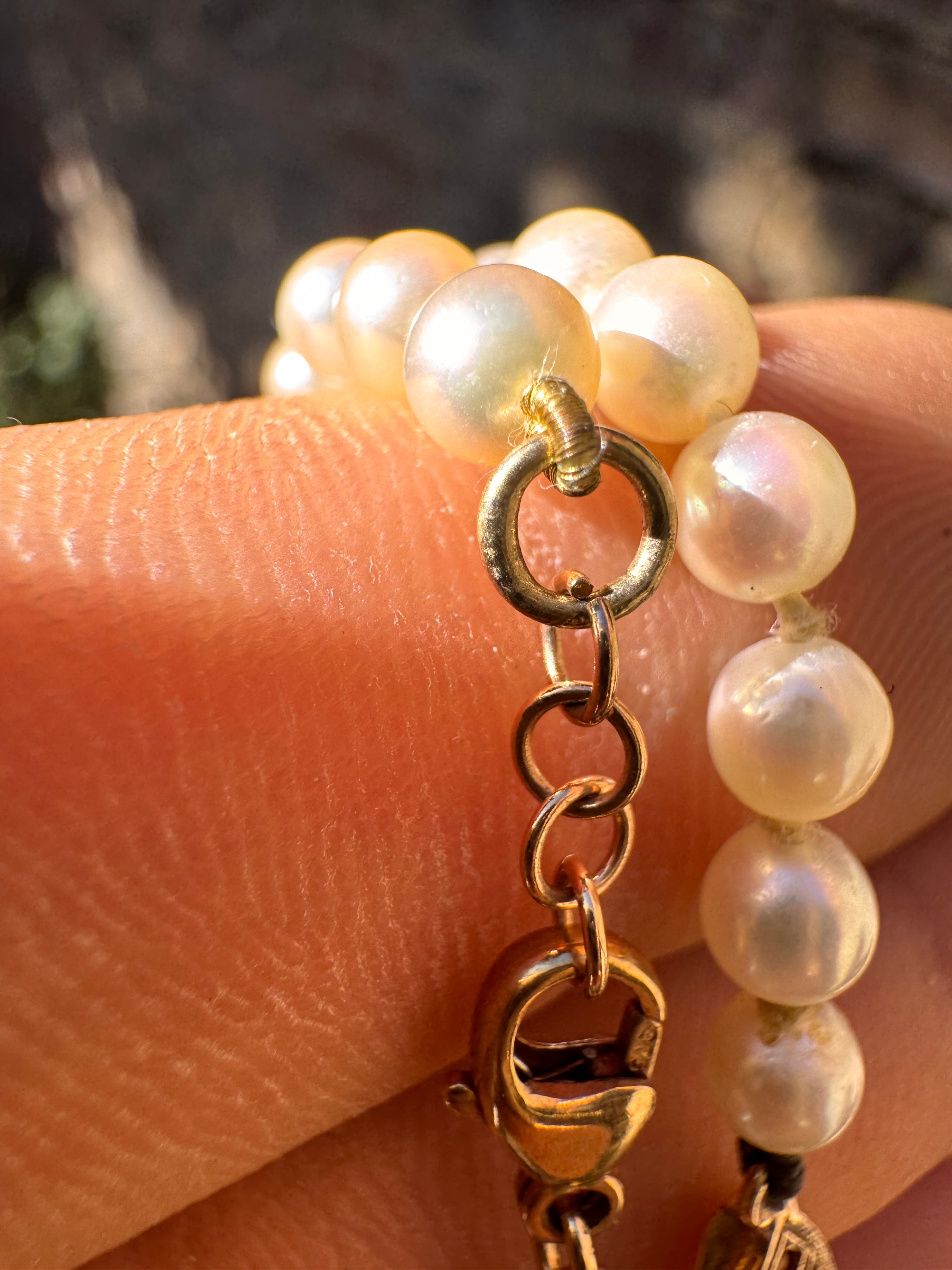 Freshwater Pearl 9ct Gold Necklace & 9ct Gold Freshwater Pearl matching Bracelet