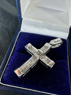 9ct White Gold Cubic Zirconia Cross
